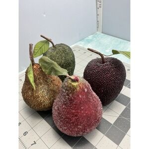 Vtg Lot 4 Beaded Sugar Frosted Faux Fruit‎ Decor Staging